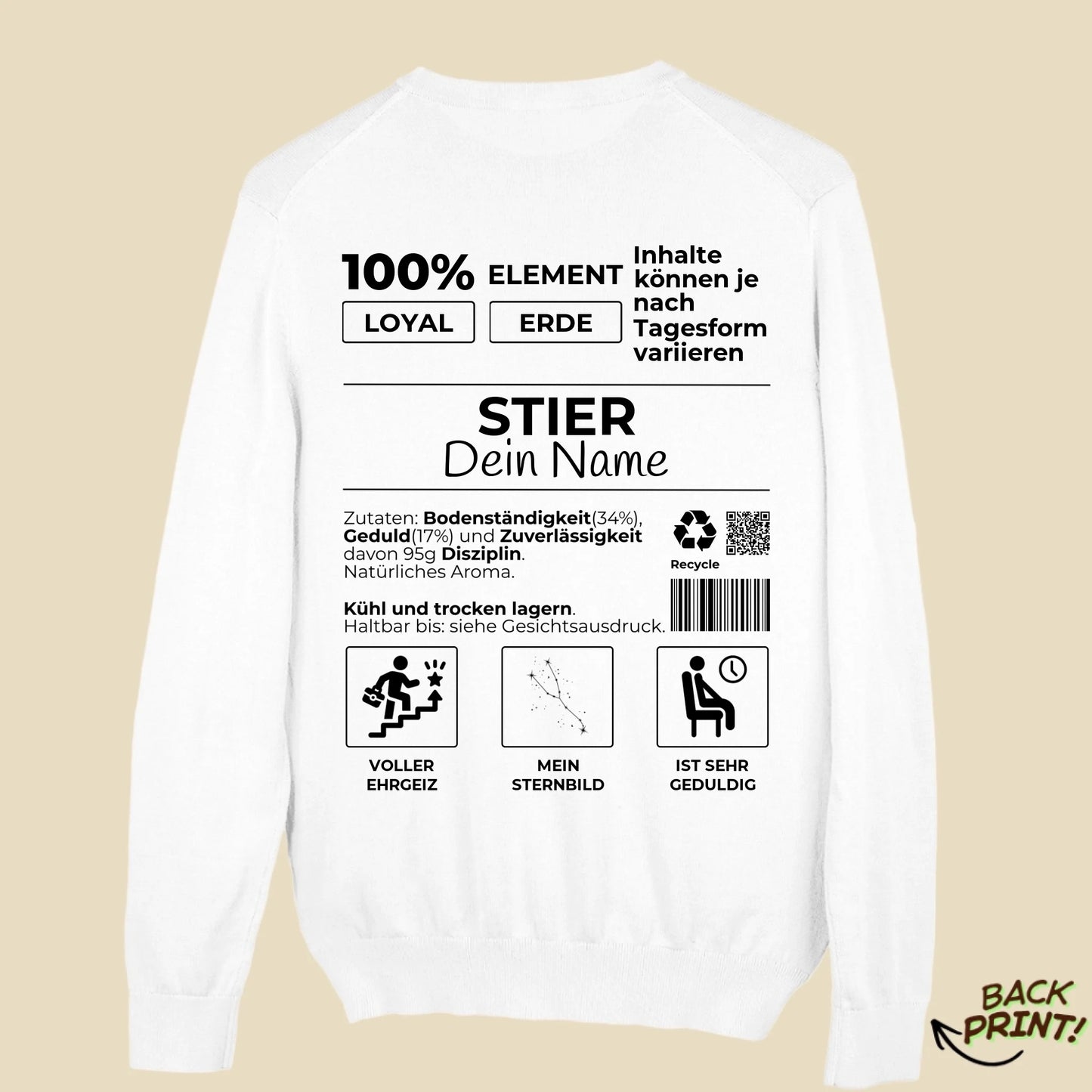Personalisierter "Sternzeichen Stier" Sweater