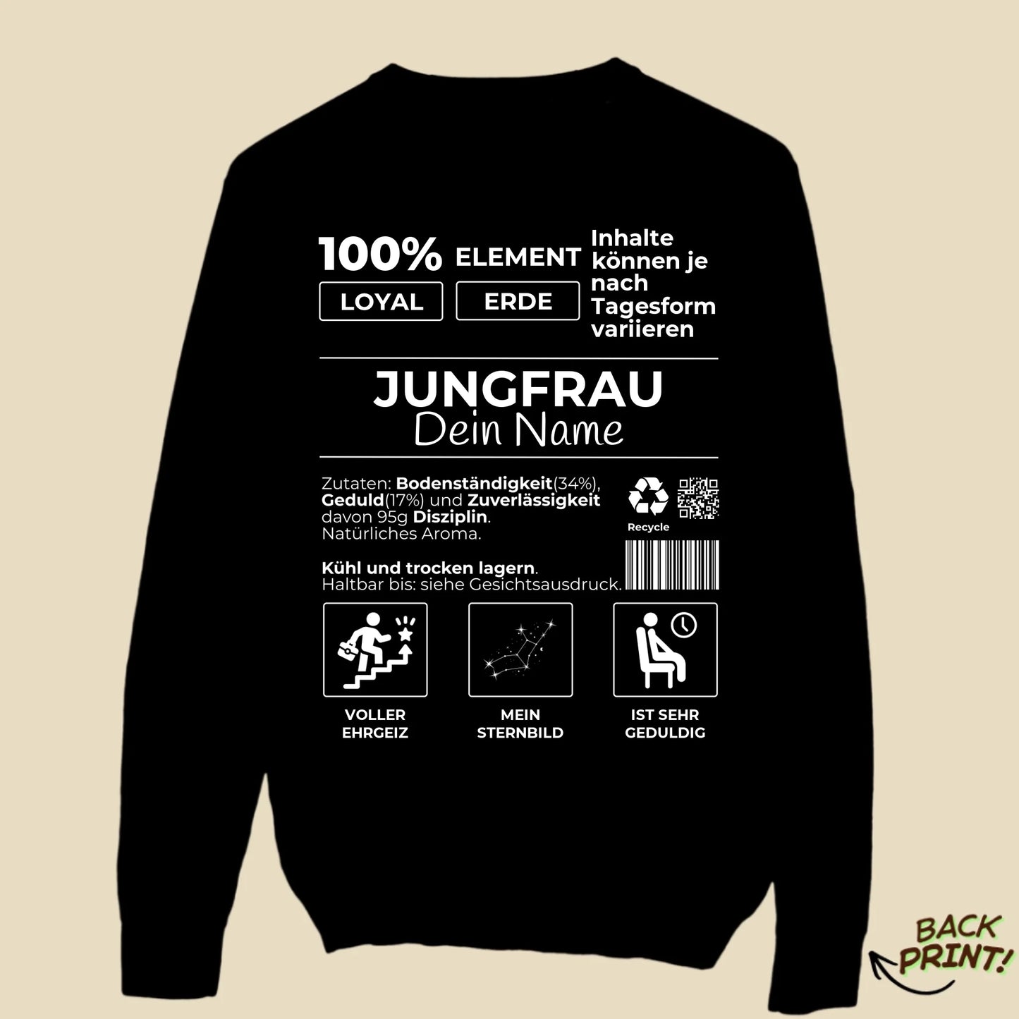 Personalisierter "Sternzeichen Jungfrau" Sweater