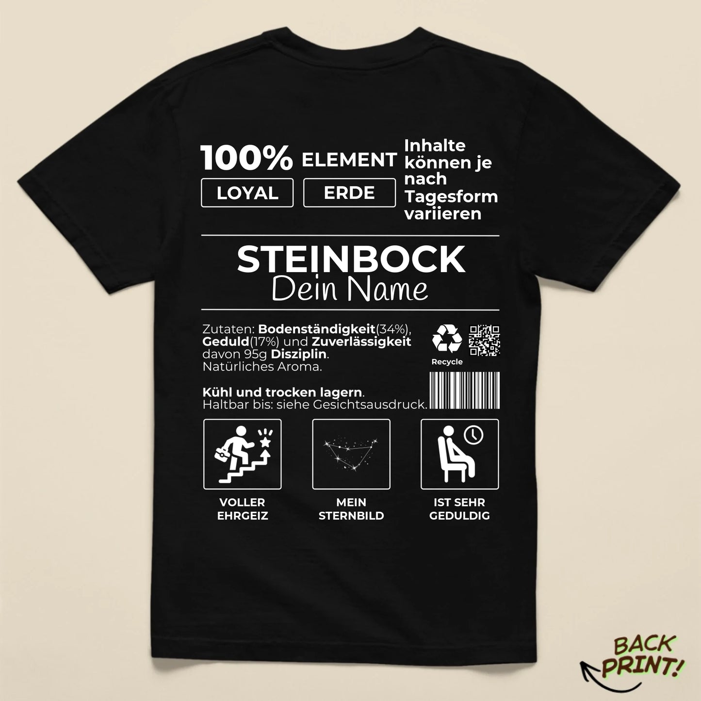 Personalisiertes "Sternzeichen Steinbock" T-Shirt