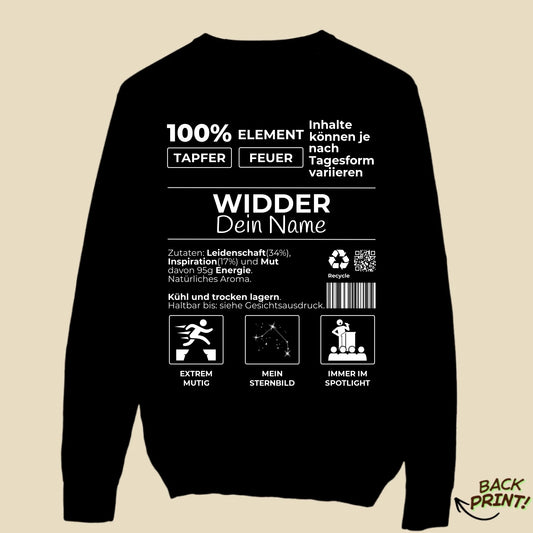 Personalisierter "Sternzeichen Widder" Sweater