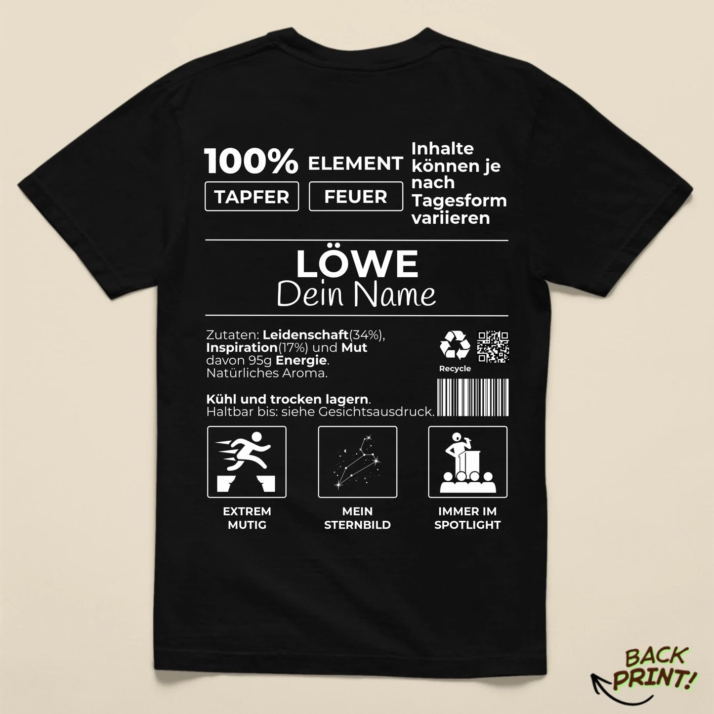 Personalisiertes "Sternzeichen Löwe" T-Shirt