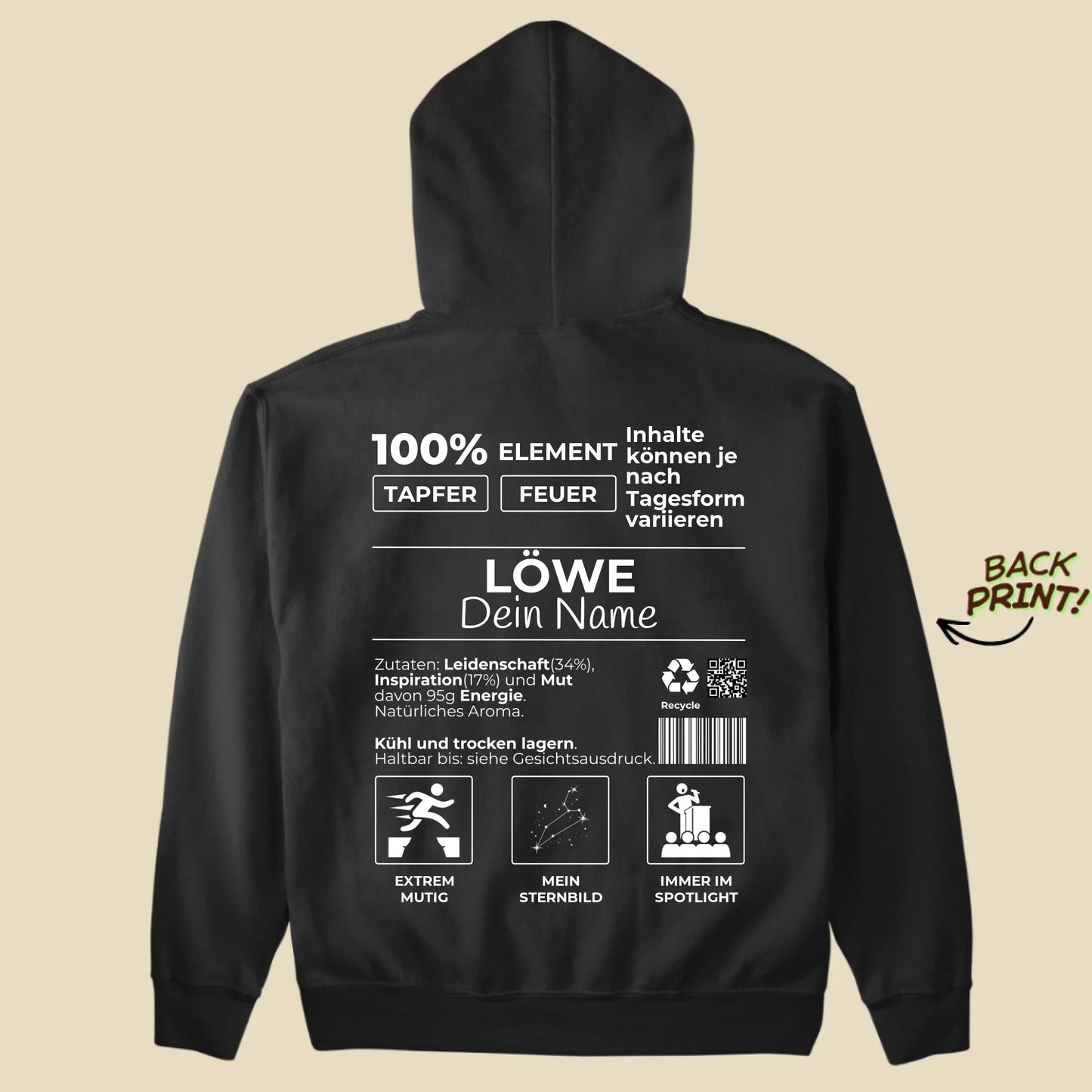 Personalisierter "Sternzeichen Löwe" Hoodie
