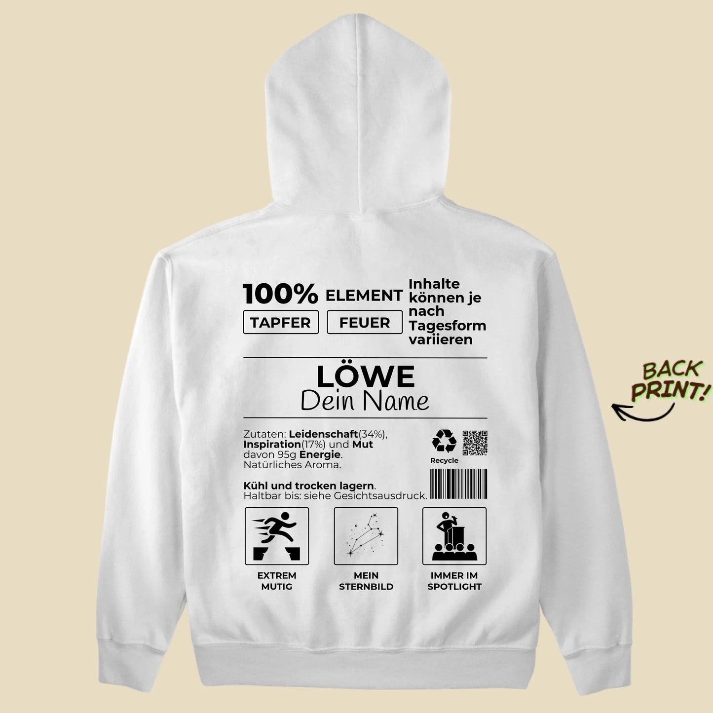 Personalisierter "Sternzeichen Löwe" Hoodie