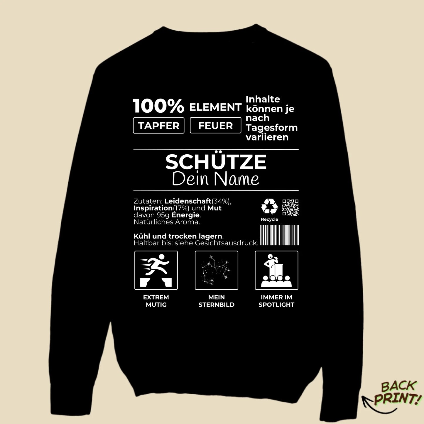 Personalisierter "Sternzeichen Schütze" Sweater